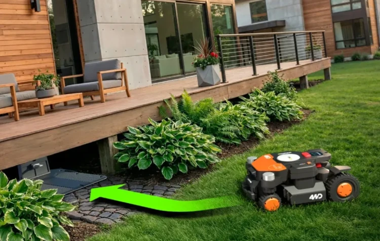 Niezależne skrętne koła przednie robota WORX zapobiegające niszczeniu darni