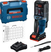 Zestaw Bosch EXPERT D-tect 18V-200-17C z akumulatorem, ładowarką i akcesoriami w walizce L-BOXX 136