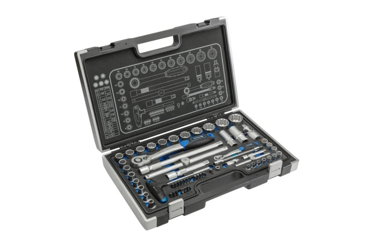 Hogert Technik HT1R470 – zestaw narzędzi nasadowych 60 sztuk w walizce