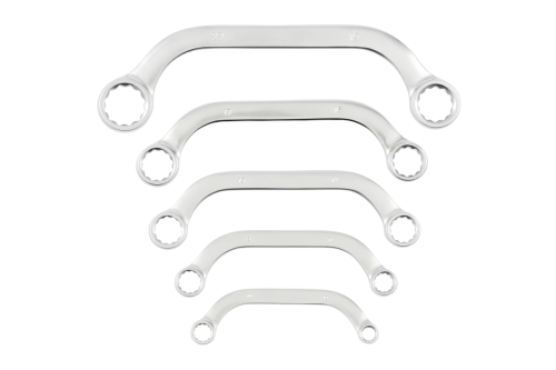 Hogert Technik HT1W599 – zestaw 5 kluczy oczkowych typu C 8–22 mm ze stali CrV