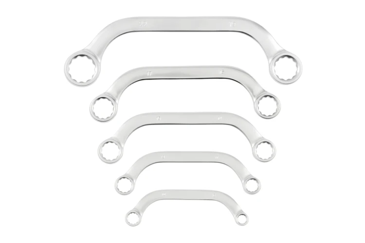 Hogert Technik HT1W599 – zestaw 5 kluczy oczkowych typu C 8–22 mm ze stali CrV