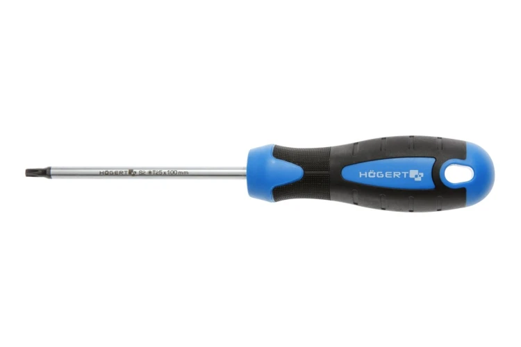 Wkrętak Torx T25 Hogert Technik HT1S056 100 mm ze stali S2 z magnetycznym grotem