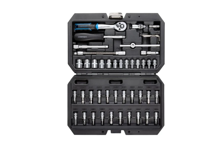 Zestaw bitów – końcówki PH, PZ, Torx, płaskie i Hex, przedłużki 50 i 100 mm oraz uchwyt wkrętakowy