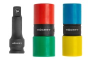 Hogert Technik HT4R006 – zestaw nasadek udarowych dwustronnych 1/2 cala z przedłużką