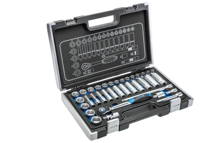 Hogert Technik HT1R465 – zestaw narzędzi 36 elementów z grzechotką 3/8 cala