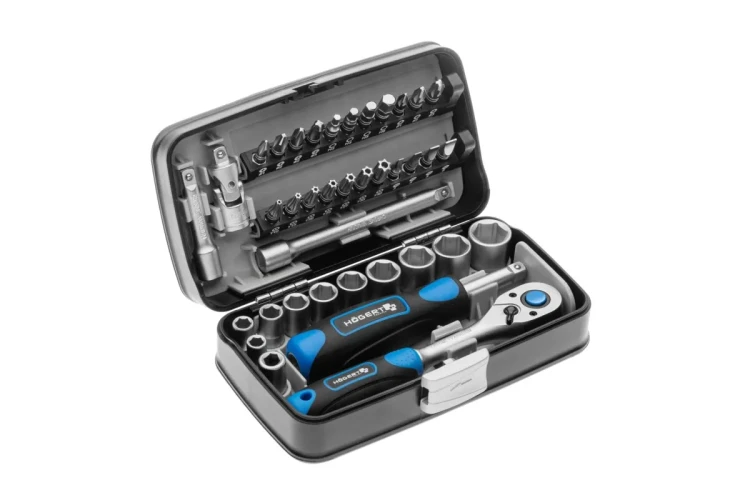 Zestaw narzędzi Hogert Technik HT1R462 38 elementów w walizce z metalowymi zawiasami