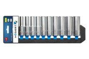 Hogert Technik HT1A888 – zestaw 10 długich nasadek sześciokątnych 1/2 cala