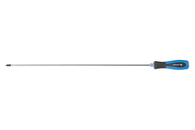 Wkrętak długi krzyżowy PH2 450 mm Hogert Technik HT1S083 z magnetyczną końcówką CrV