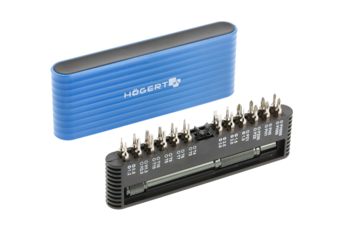 Hogert Technik HT1S273 – zestaw 25 końcówek wkrętakowych z adapterem