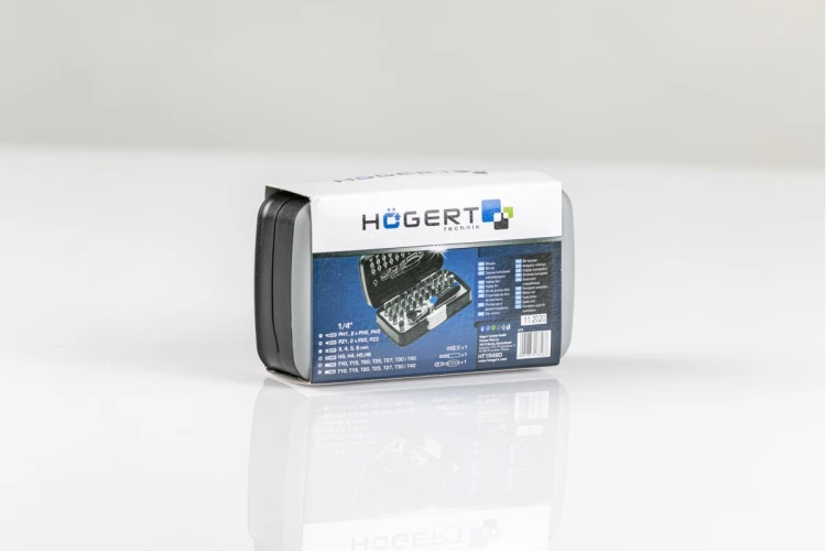 Bity Hogert Technik HT1R460 ze stali S2 – końcówki płaskie PH PZ HEX i TORX