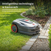 Robot koszący AL-KO Robolinho Vision 500 dokujący w stacji ładującej