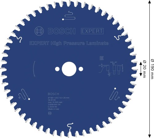 Zęby z węglika spiekanego Extra Hard Microteq o geometrii HLTCG tarczy Bosch EXPERT 190 mm