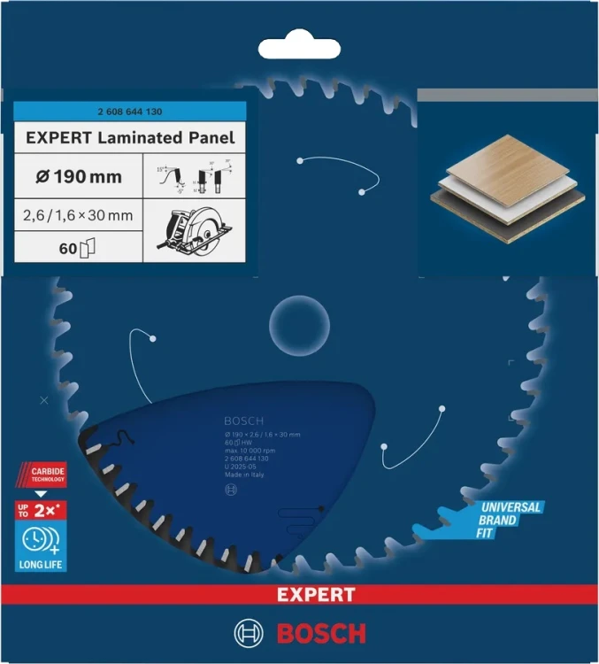 Antykorozyjna powłoka ProteQtion i szczeliny antywibracyjne tarczy Bosch EXPERT 190x30 mm