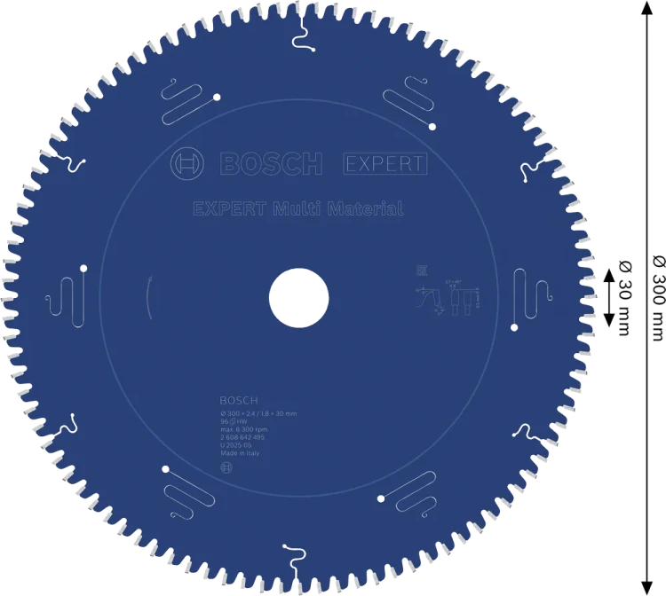Zęby z węglika Microteq HLTCG z ujemnym kątem natarcia -5° tarczy Bosch 300 mm 96Z