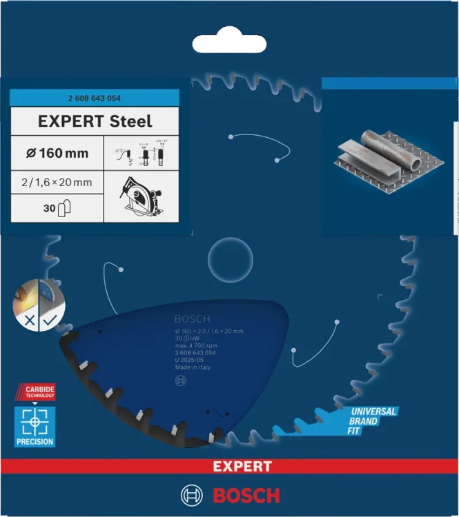 Powłoka ProteQtion i szczeliny tłumiące wibracje tarczy do stali Bosch EXPERT 160x20 mm