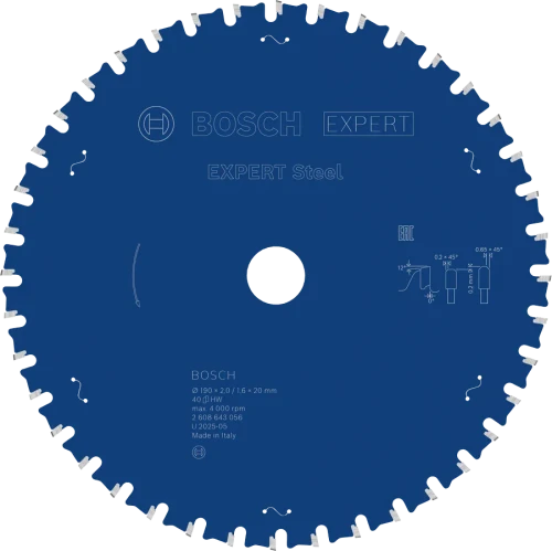 Tarcza pilarska do cięcia stali Bosch EXPERT Steel 190x20 mm 40Z 2608643056