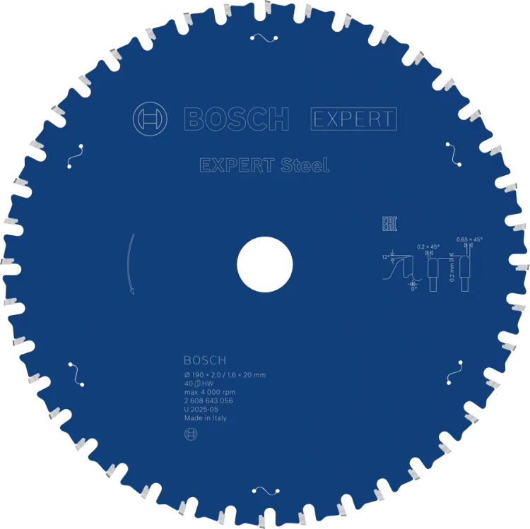 Tarcza pilarska do cięcia stali Bosch EXPERT Steel 190x20 mm 40Z 2608643056
