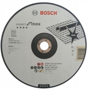 BOSCH TARCZA KORUNDOWA DO METALU INOX 230 x 1,9mm