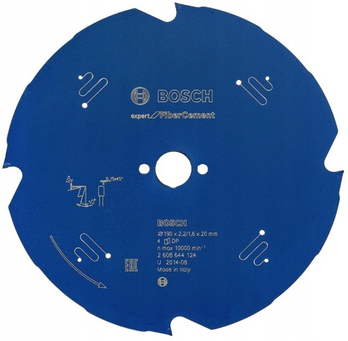 Tarcza pilarska BOSCH EXPERT Fibre Cement 190x20 mm 2608644124 do płyt włóknocementowych