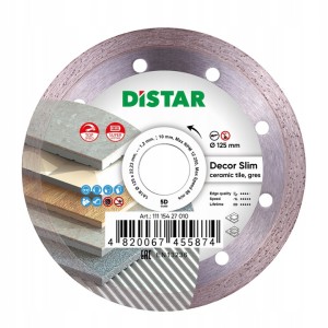 DISTAR TARCZA DIAMENTOWA 125 x 22,23; 1,2; 8 DECOR SLIM