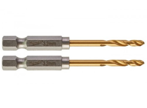 MILWAUKEE WIERTŁA DO METALU HSS-G TIN RED HEX 3,2 mm 2szt.