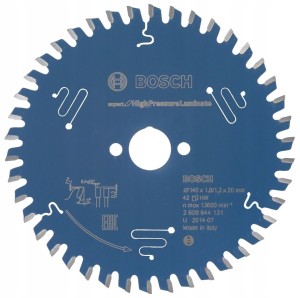 BOSCH TARCZA PIŁA Expert for High Pressure Laminate  140 x 20   42z  DO LAMINATU
