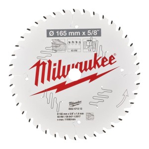 MILWAUKEE TARCZA DO DREWNA 165mm 5/8'' 40z