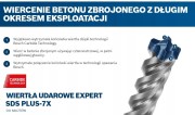 4-ostrzowa pełnowęglikowa głowica wierteł do żelbetu Bosch EXPERT SDS Plus-7X