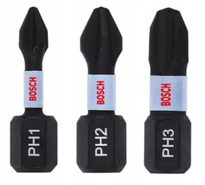 BOSCH BIT UDAROWY KOŃCÓWKA IPMACT PH1 PH2 PH3
