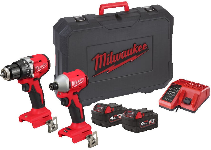 Milwaukee M18 BLCPP2A-402C Zestaw wiertarko-wkrętarka i zakrętarka udarowa 18V