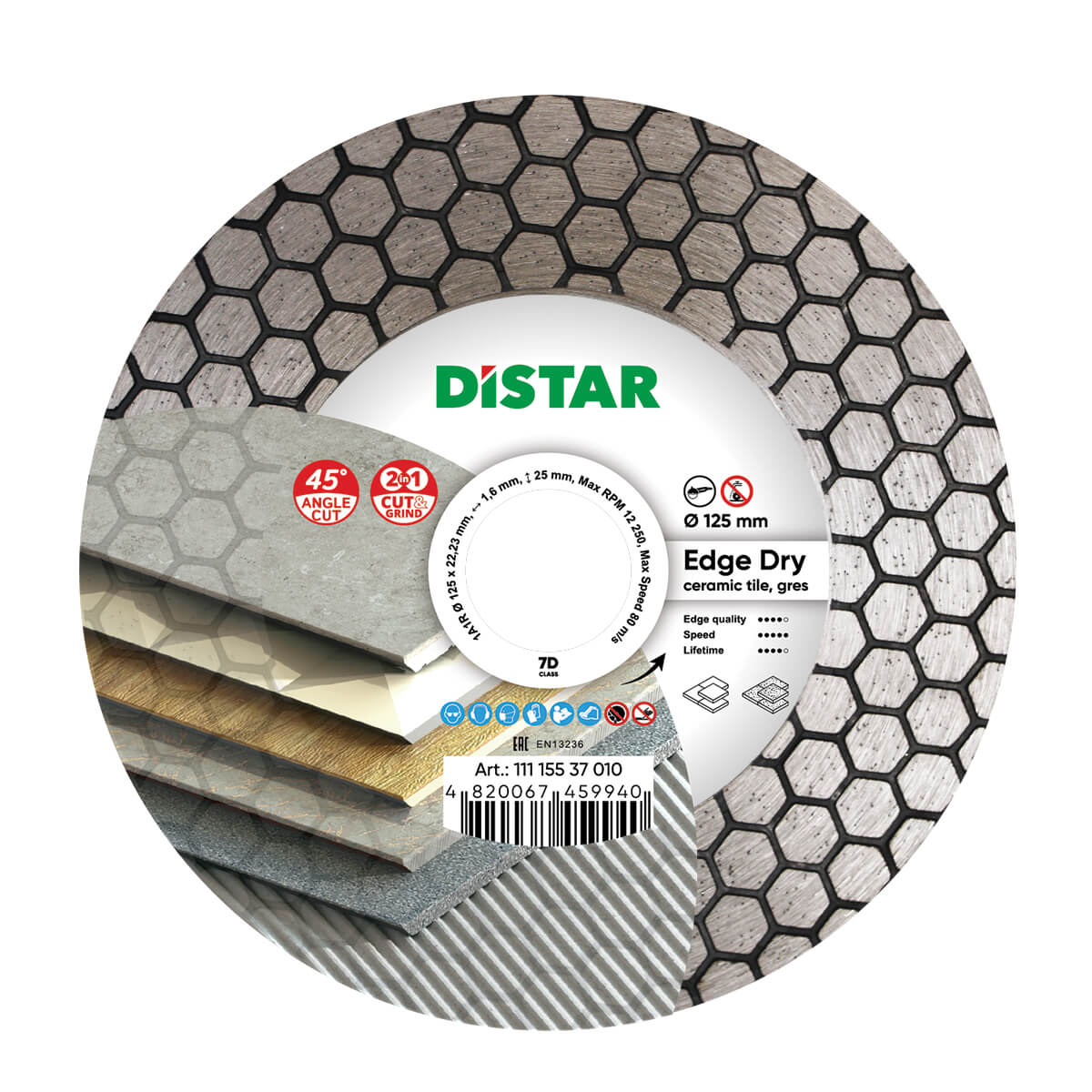Tarcza diamentowa EDGE DRY 125