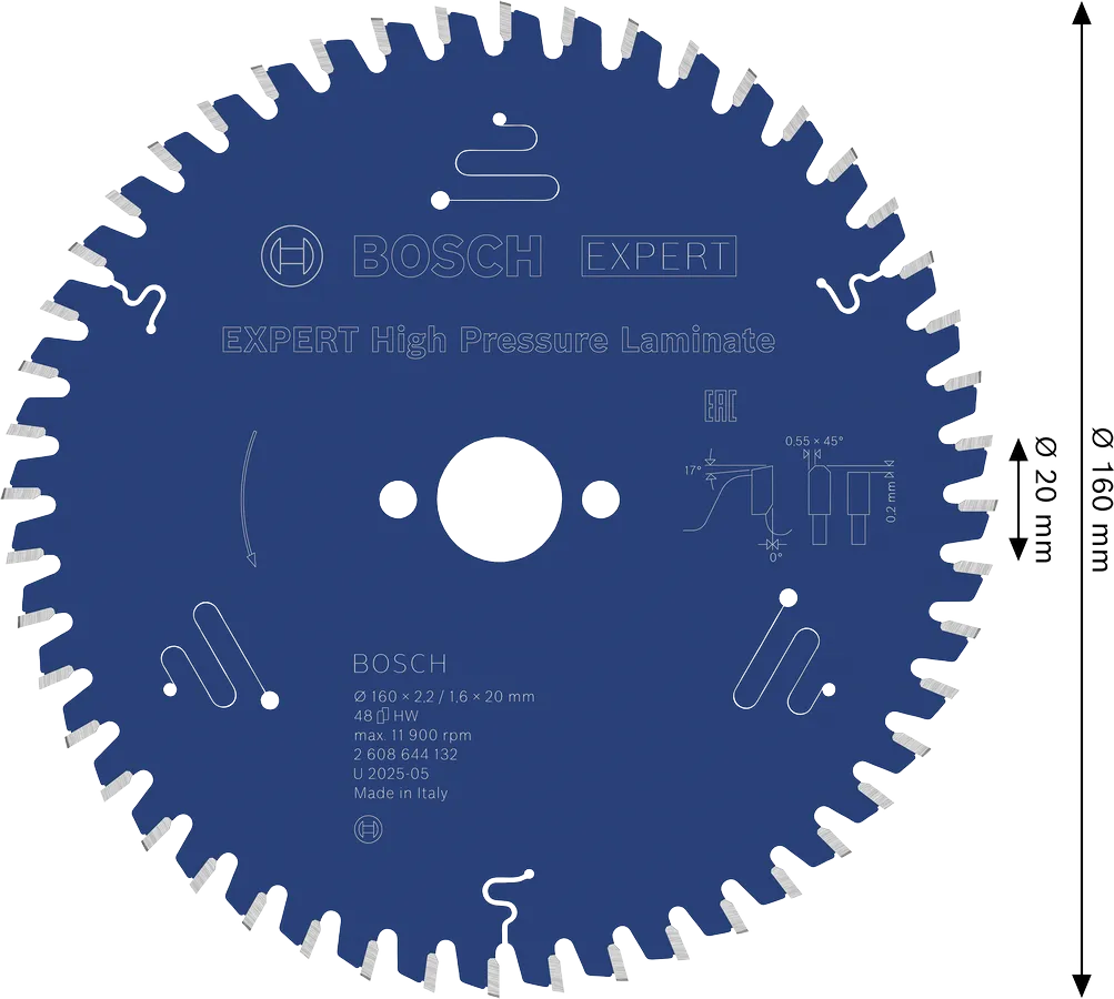 Tarcza pilarska do laminatu HPL Bosch EXPERT High Pressure Laminate 160x20 mm 2608644132