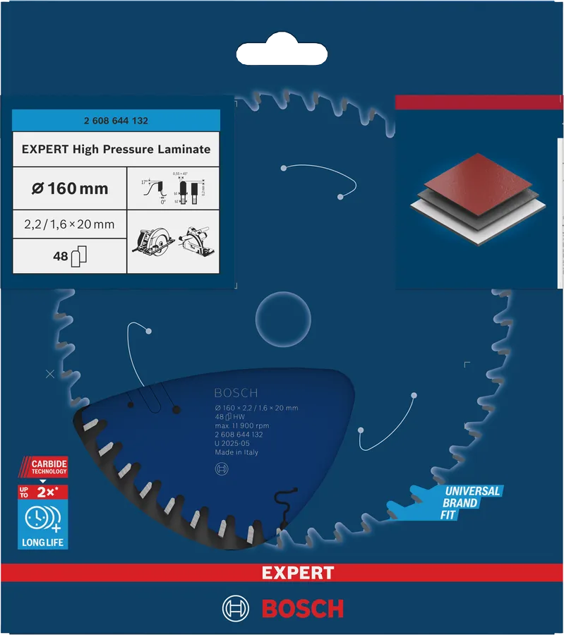 Powłoka ProteQtion i szczeliny tłumiące wibracje tarczy Bosch EXPERT 160x20 mm