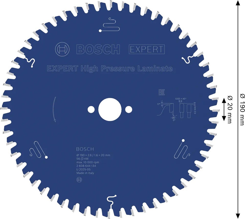 Tarcza pilarska do laminatu HPL Bosch EXPERT High Pressure Laminate 190x20 mm 2608644134