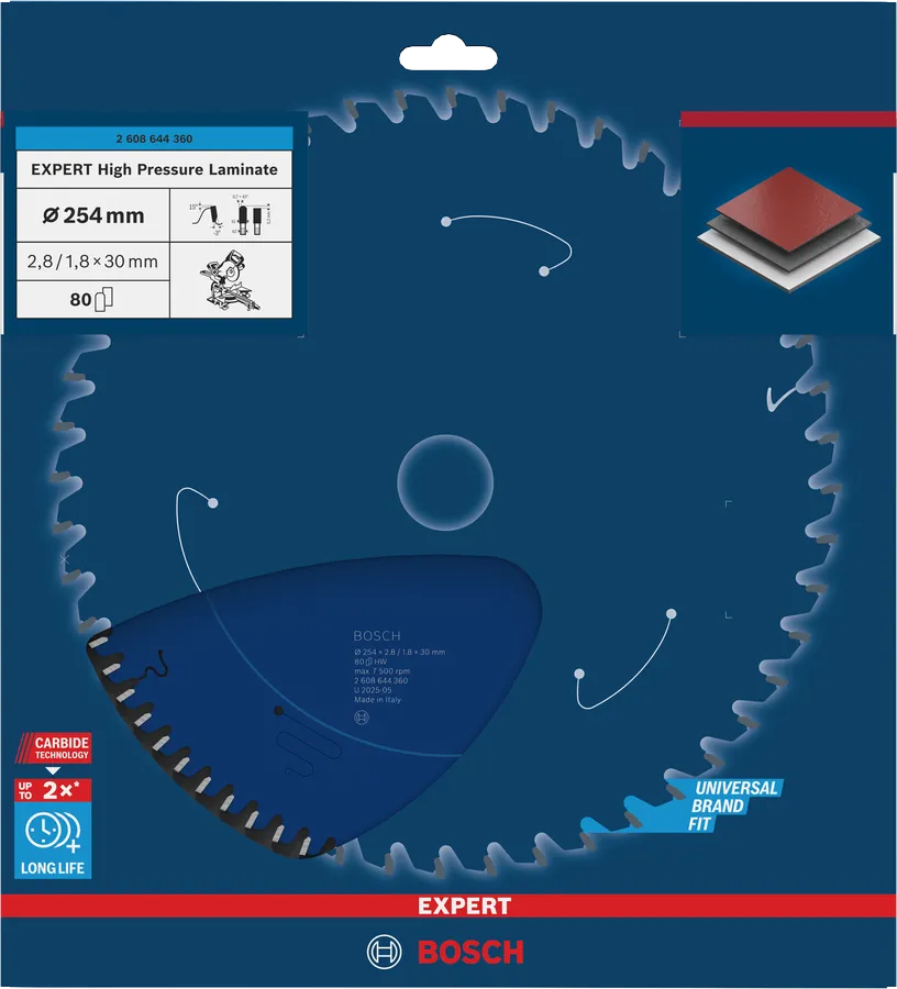 Zęby z węglika Microteq HLTCG z kątem ujemnym -5 stopni tarczy Bosch EXPERT 254 mm