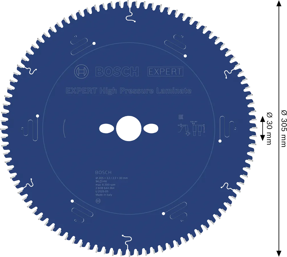 Tarcza pilarska do ukośnic Bosch EXPERT High Pressure Laminate 305x30 mm 96Z 2608644364