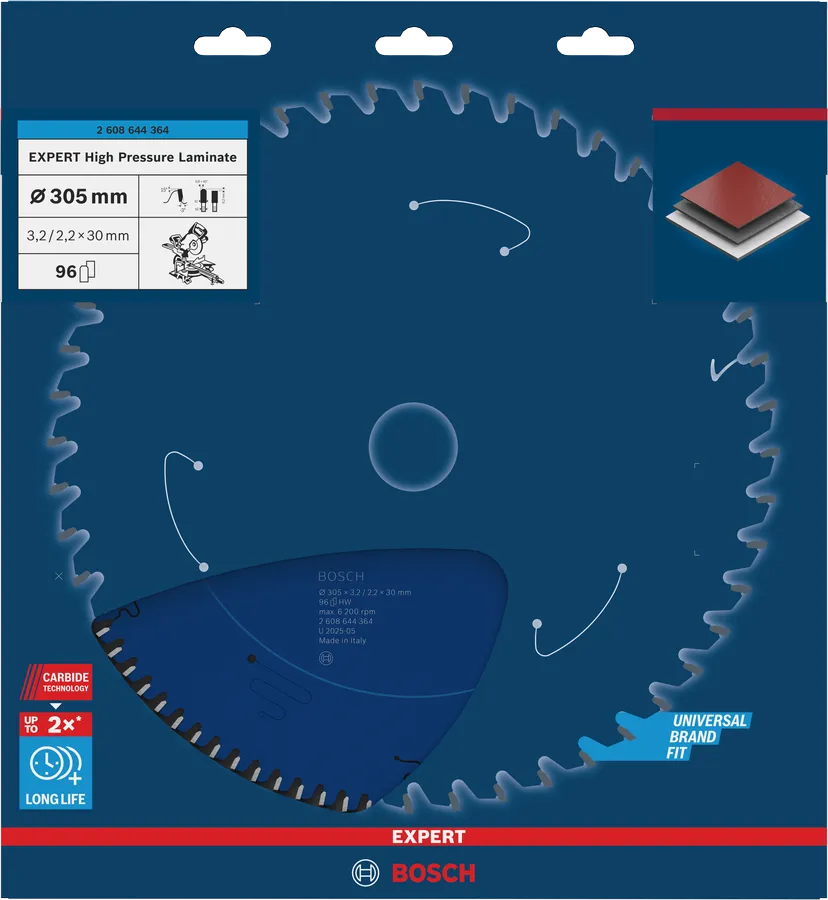 Zęby z węglika Microteq HLTCG z kątem ujemnym -3 stopnie tarczy Bosch EXPERT 305 mm